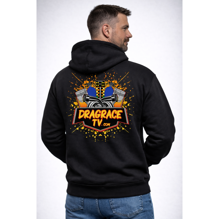 DragRaceTV Engine & Tree Hoodie | Drag Racing Hooded Sweatshirt