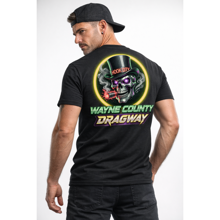 Wayne County Dragway Hook City Skull T-Shirt | Outlaw Drag Racing Track Tee