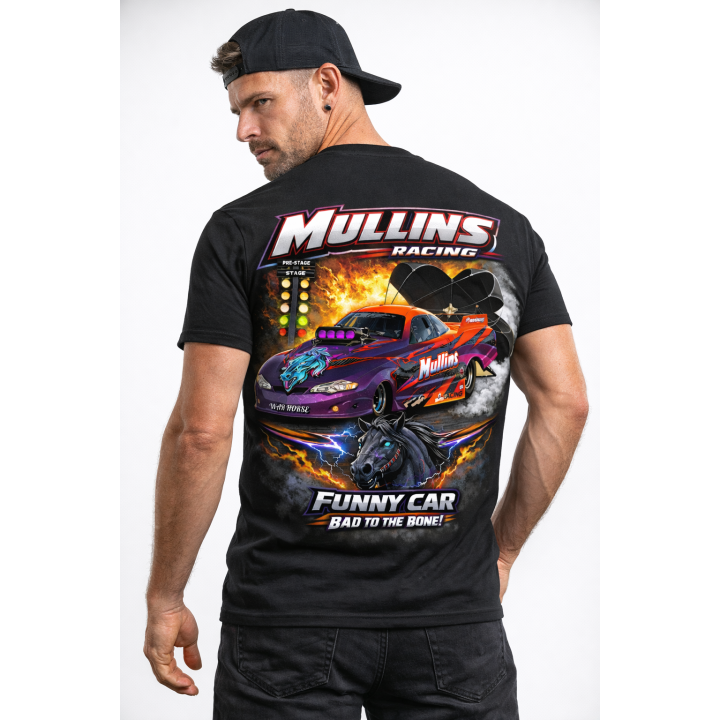 Mullins Racing War Horse Funny Car T-Shirt | Bad to the Bone Drag Racing Tee
