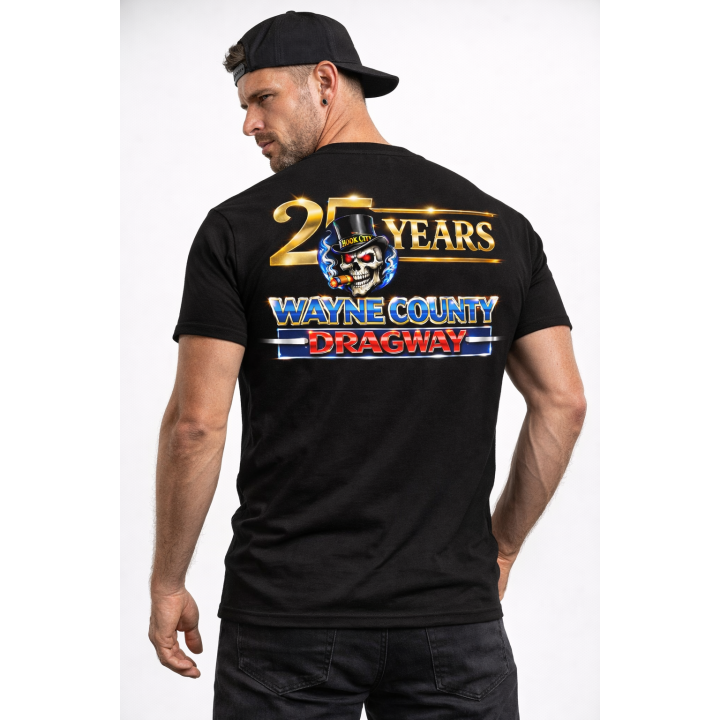 Wayne County Dragway 25 Years Hook City T-Shirt | Anniversary Drag Racing Tee