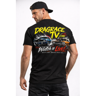 DragRaceTV Watch It Live Outlaw Drag Racing T-Shirt | Classic Muscle Drag Racing Tee