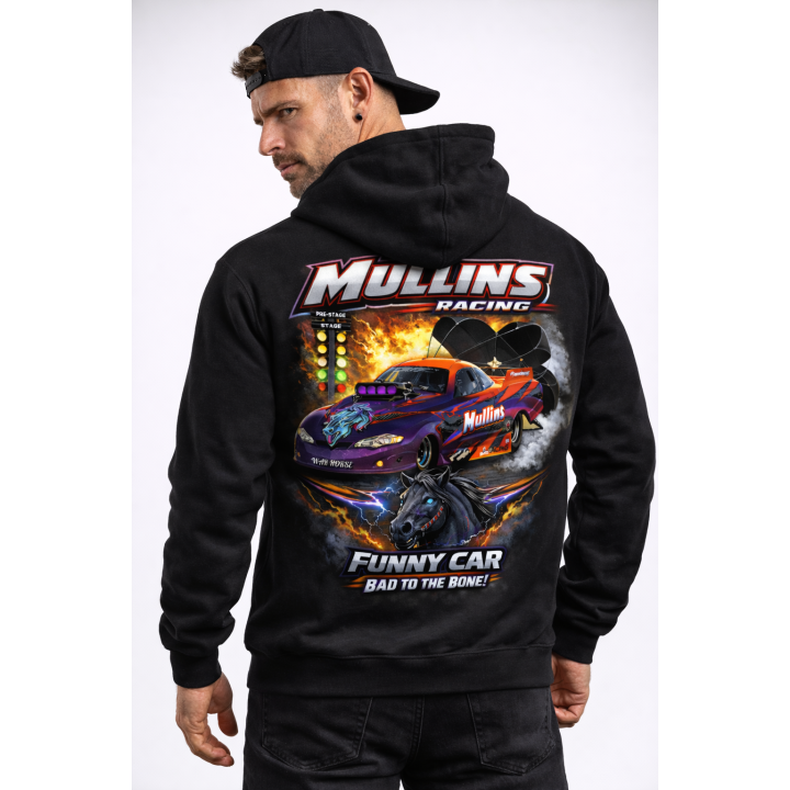 Mullins Racing War Horse Funny Car Hoodie | Bad to the Bone Drag Racing Hooded Sweatshirt